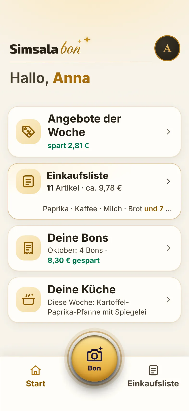 Startseite in der Ansicht Klarsicht mit großer Schrift